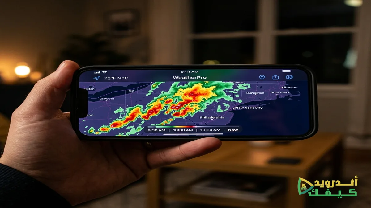 استخدام ويدجت تطبيق Carrot Weather على الآيفون