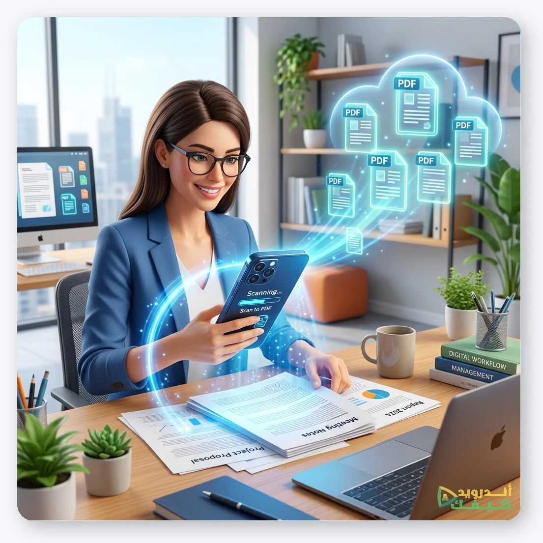 تحويل الصور والورق إلى ملفات PDF عبر الهاتف