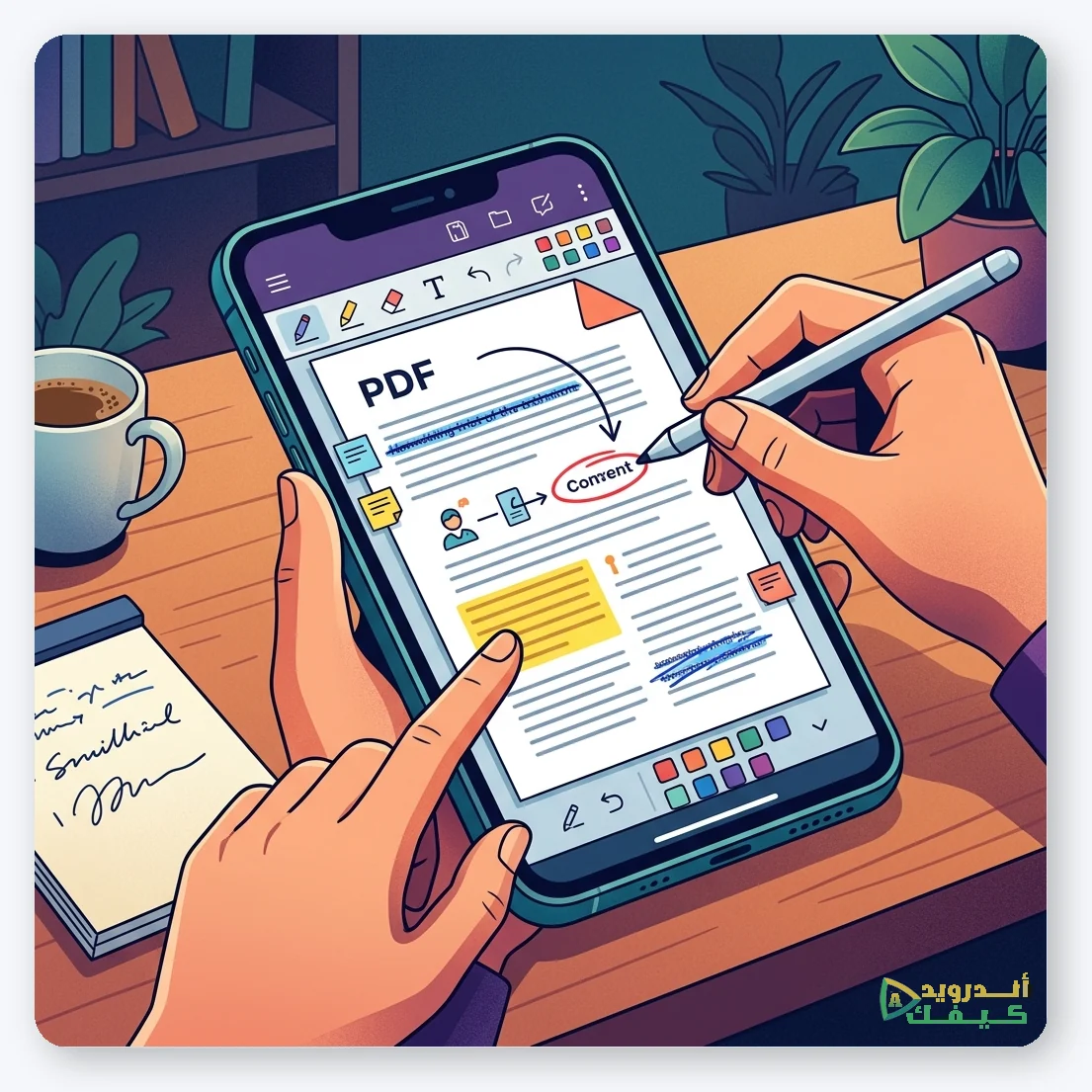 أدوات الرسم والتظليل في ملفات PDF