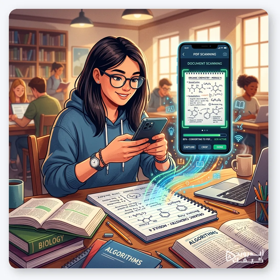 تصوير المحاضرات والملخصات وتحويلها لـ PDF