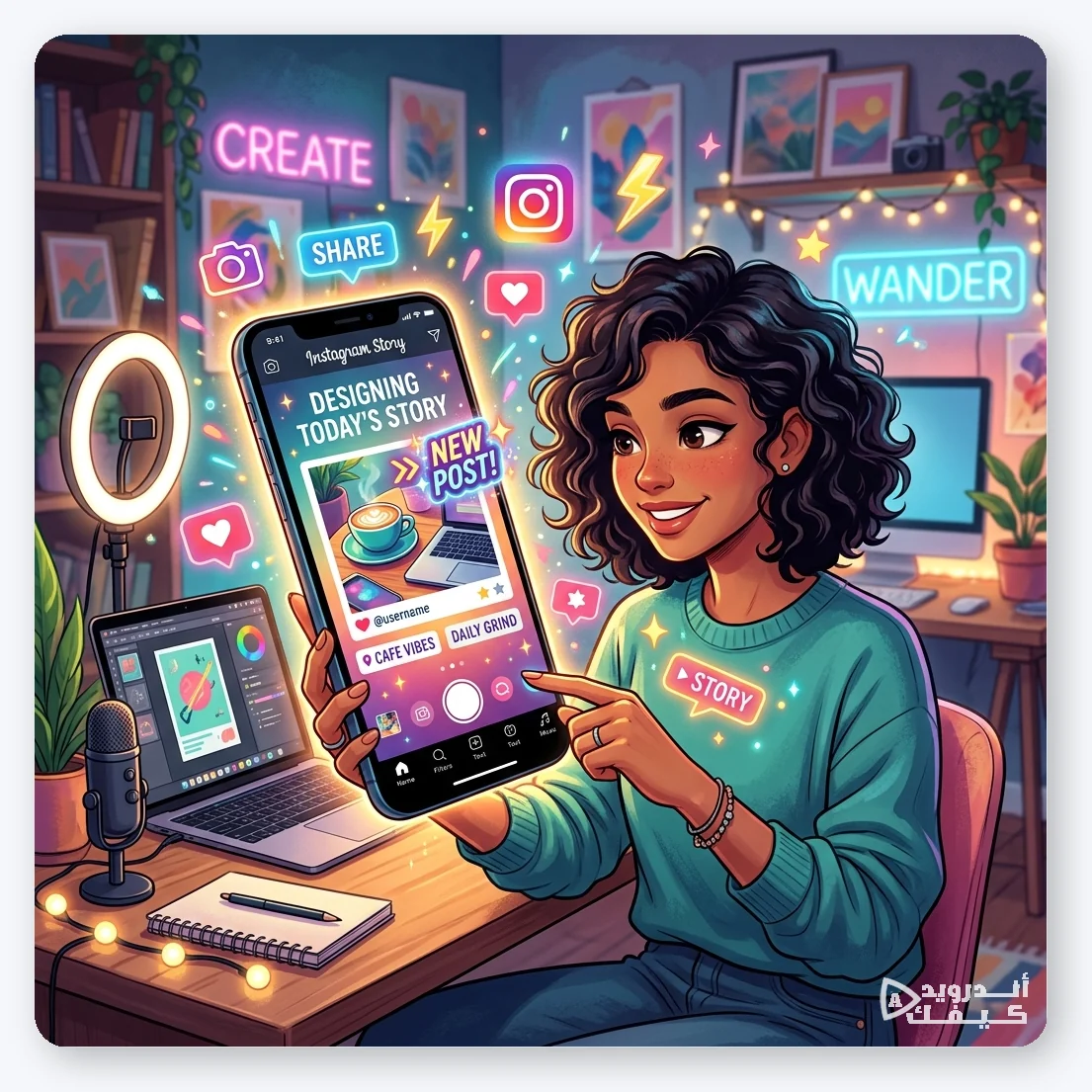 تصميم ستوريات انستقرام احترافية بالجوال