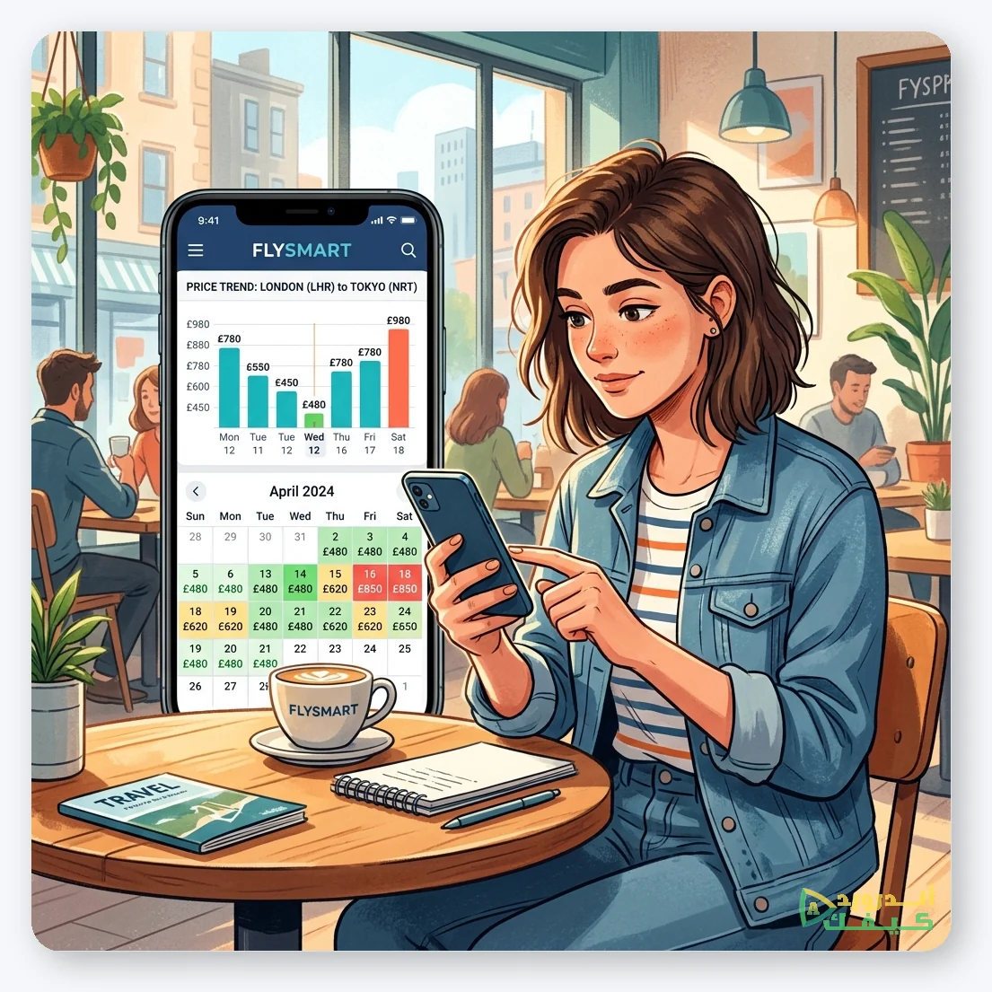 مقارنة أسعار الطيران والفنادق باستخدام الهاتف