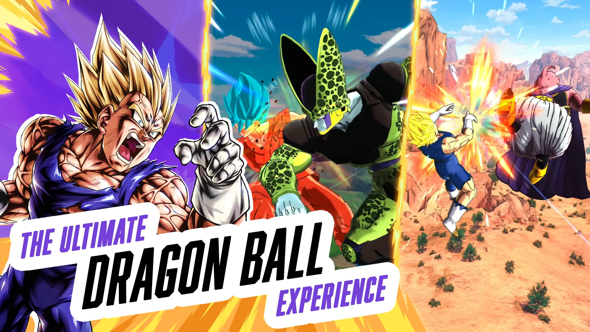 صورة Legends الأصلية تجمع Vegeta وCell ومشهد قتال مع Majin Buu