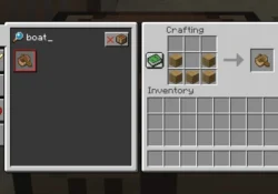 قارب Minecraft Bedrock: خمسة ألواح دون مجرفة