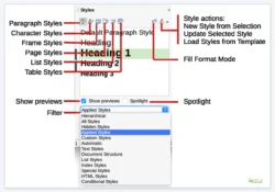 LibreOffice Writer: استخدم أنماط العناوين بدل تكبير الخط يدويًا